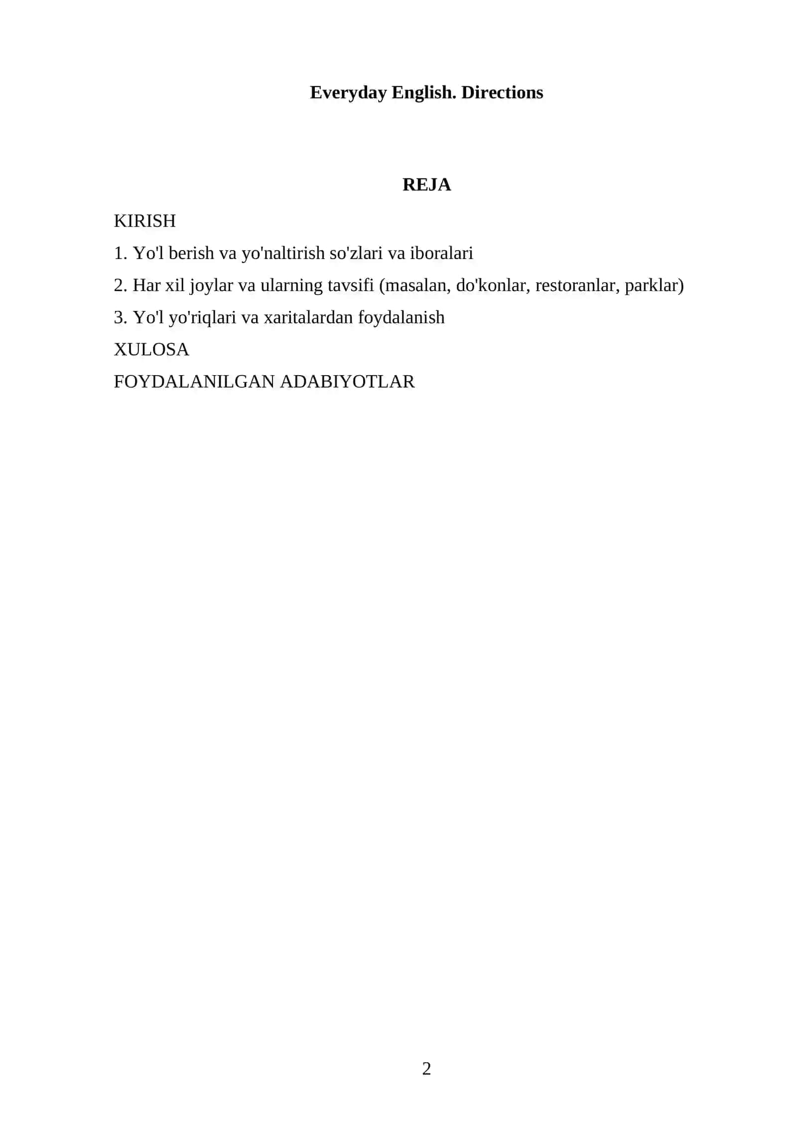 Everyday English. Directions 2