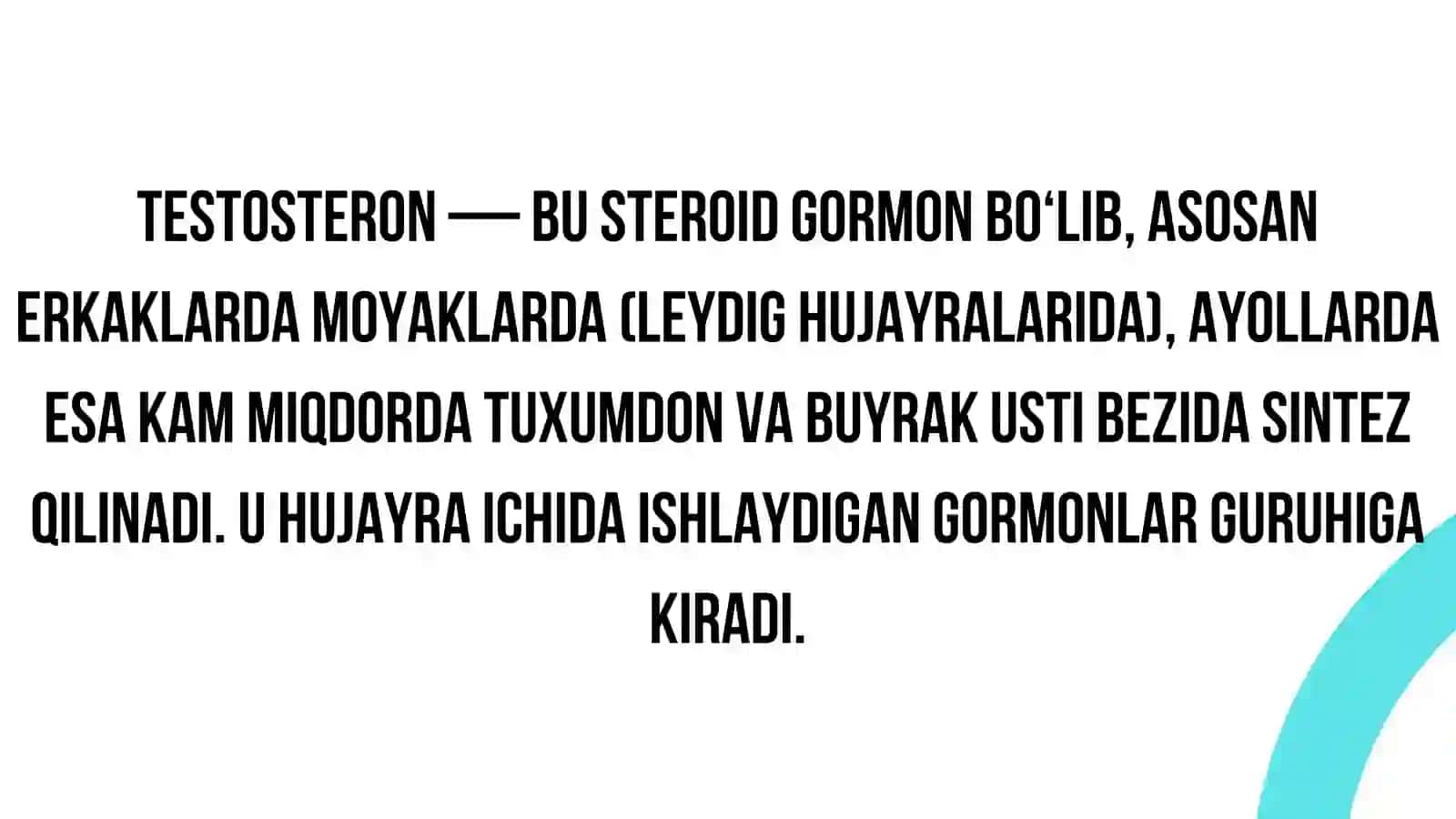 Testosteronning ta’sir mexanizmi (biokimyo nuqtai nazaridan) 2