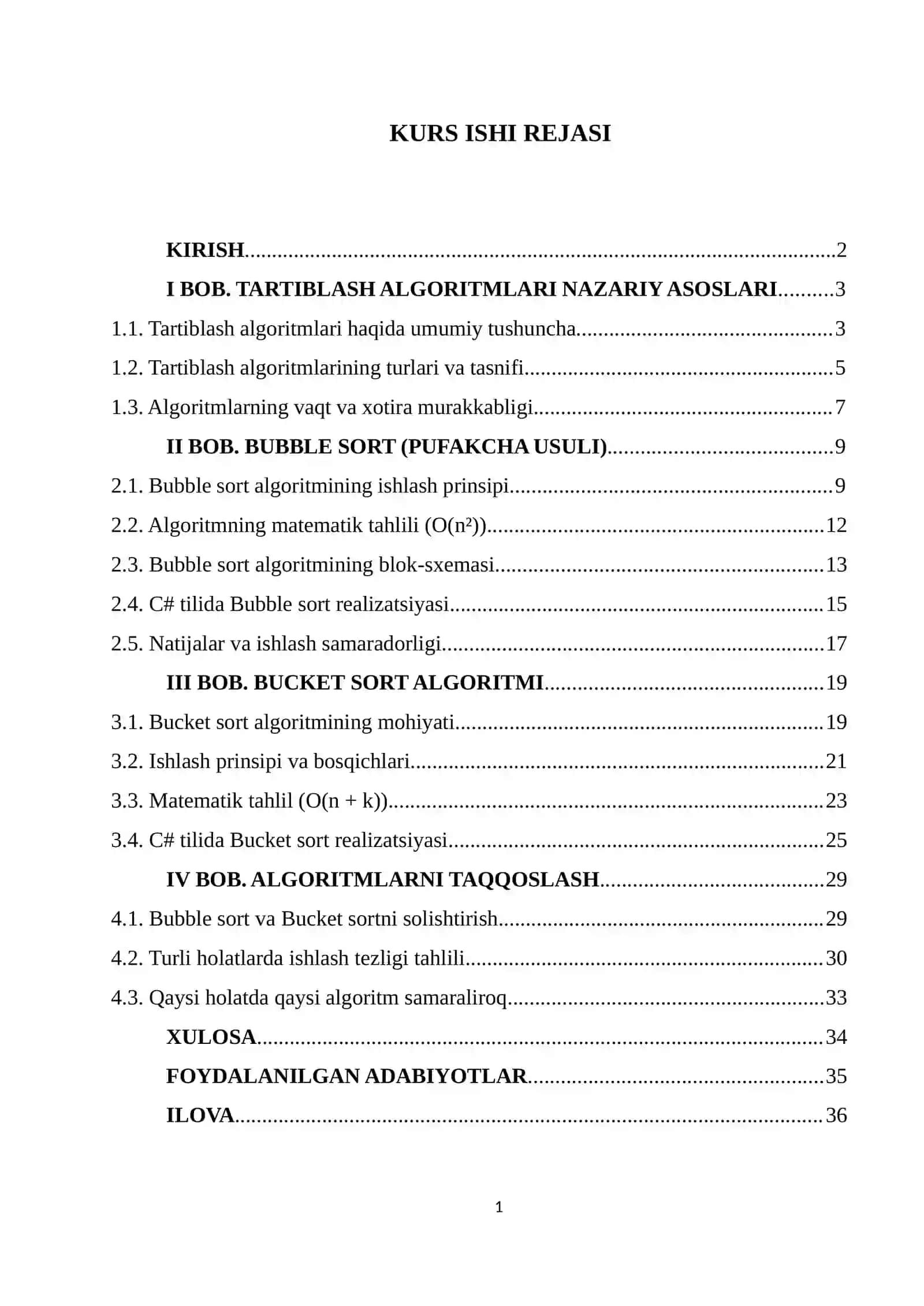 Tartiblash algoritmlari Bubble sort va Bucket sort 2