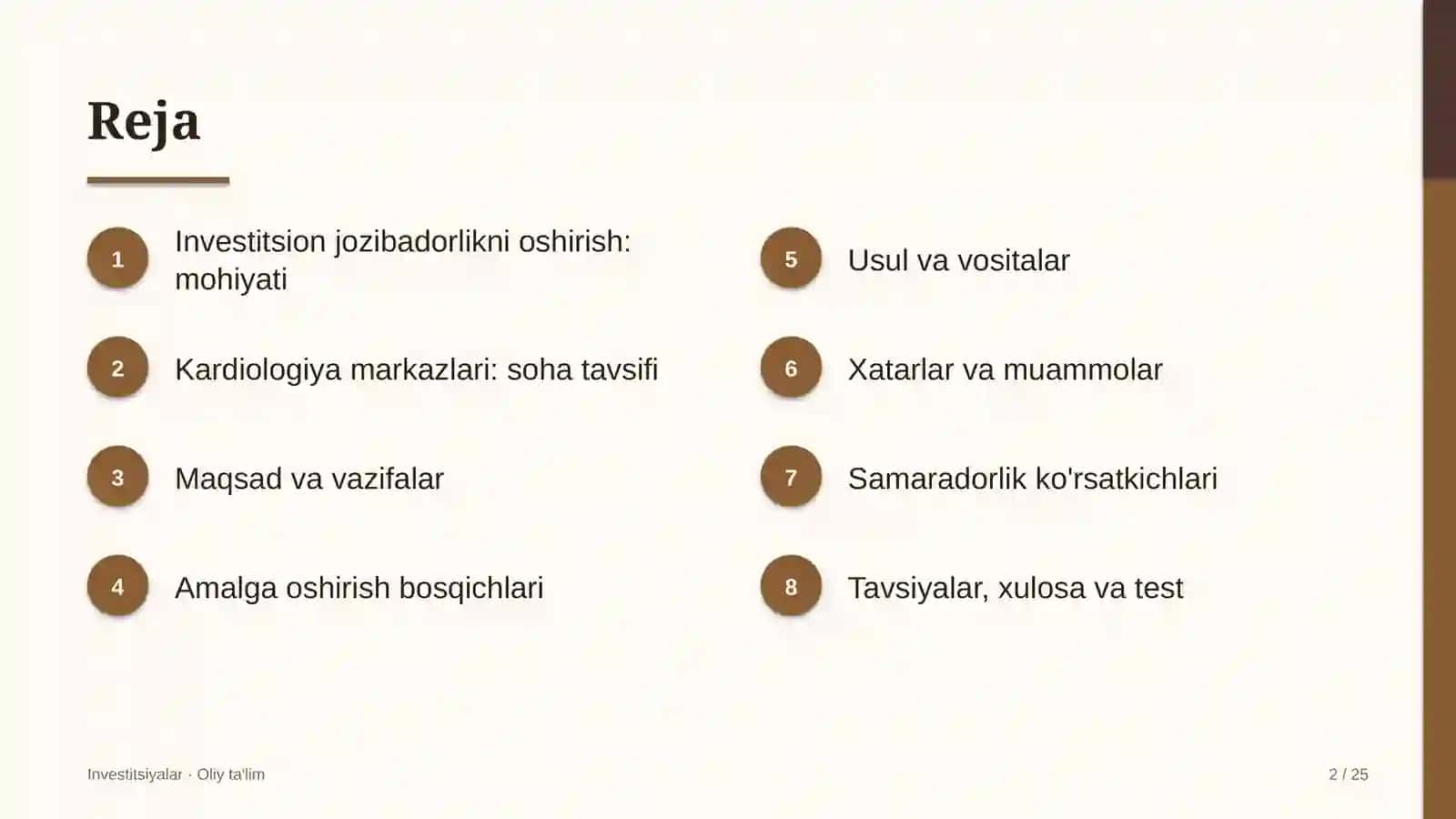 Kardiologiya markazlarida investitsion jozibadorlikni oshirish 2
