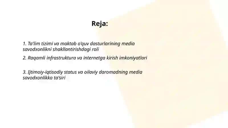 Markaziy Osiyoda media savodxonlik darajasiga ta'sir etuvchi omillar 2