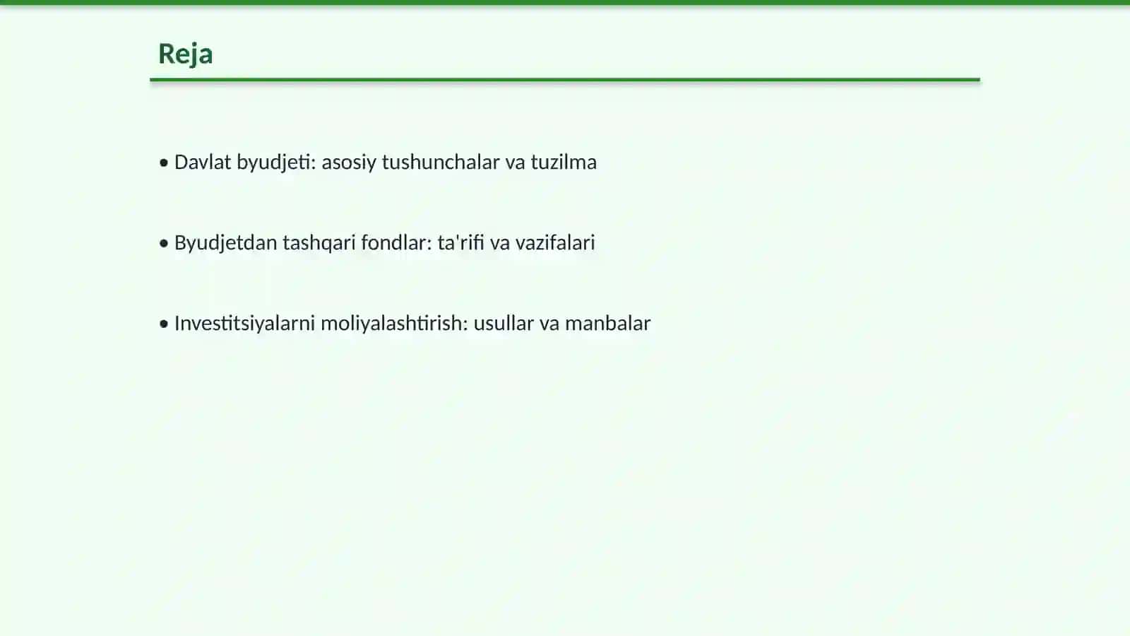 Investitsiyalarni moliyalashtirish 2