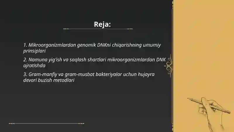 Mikroorganizmlardan genomik DNKni ajratib olish usullari 2