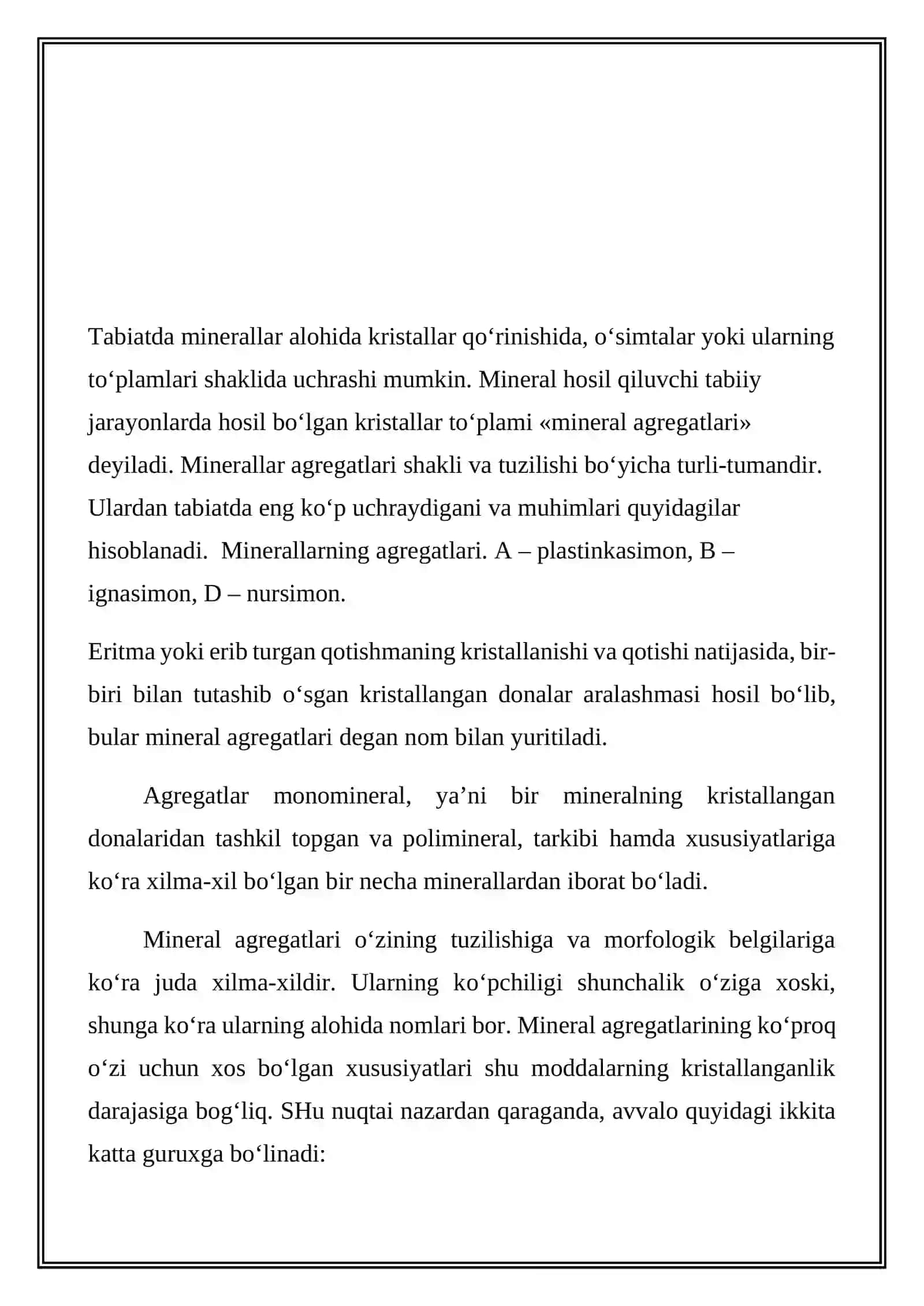 Minerallarning agregatlari 2