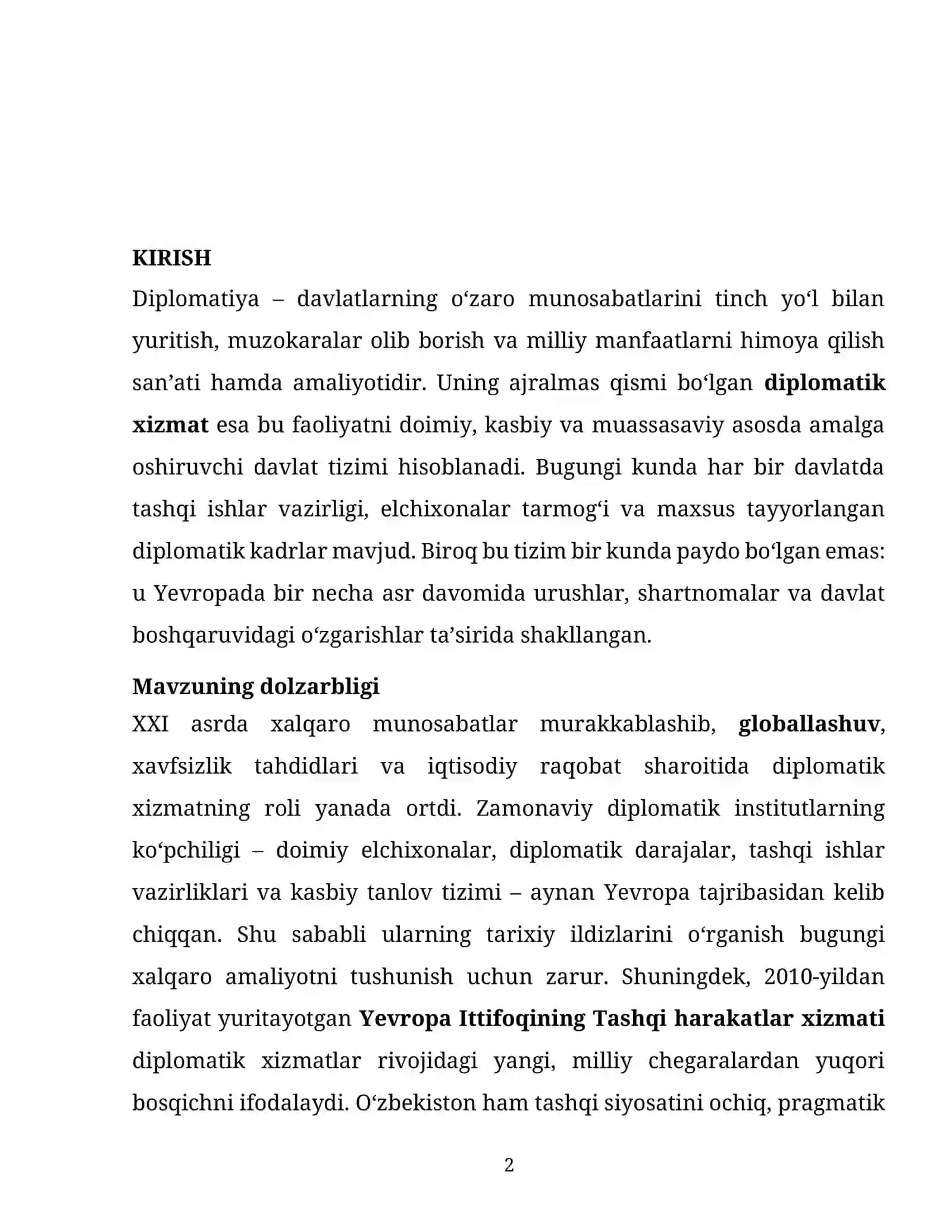 Yevropada diplomatik xizmatlarning shakllanishi 2