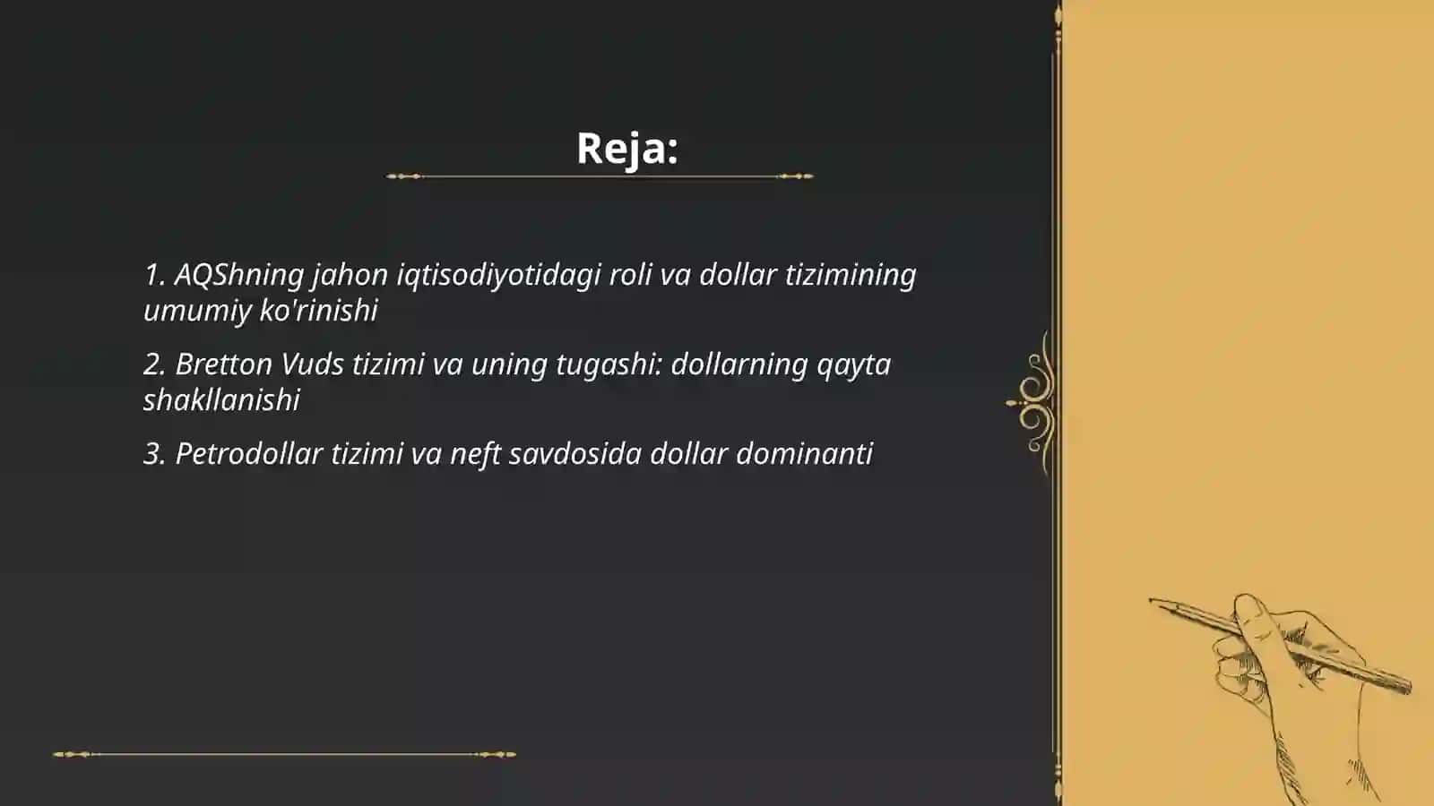 AQShning jahon iqtisodiyotidagi ta’siri va dollar tizimi 2