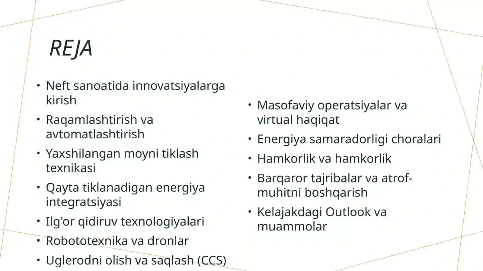 Neft sanoatida innovatsiyalar 2