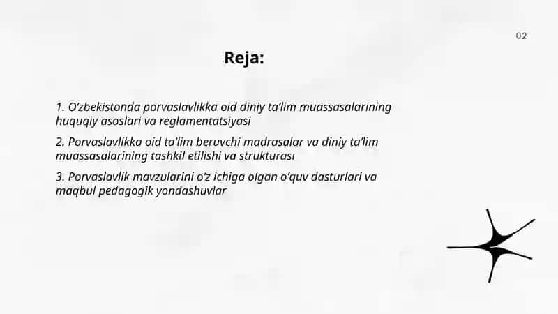 Oʻzbekistonda porvaslavlikka oid diniy taʼlim muassasalari faoliyat 2
