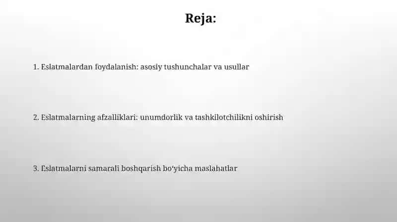 Eslatmalar bilan ishlash va foydali jihatlari 2