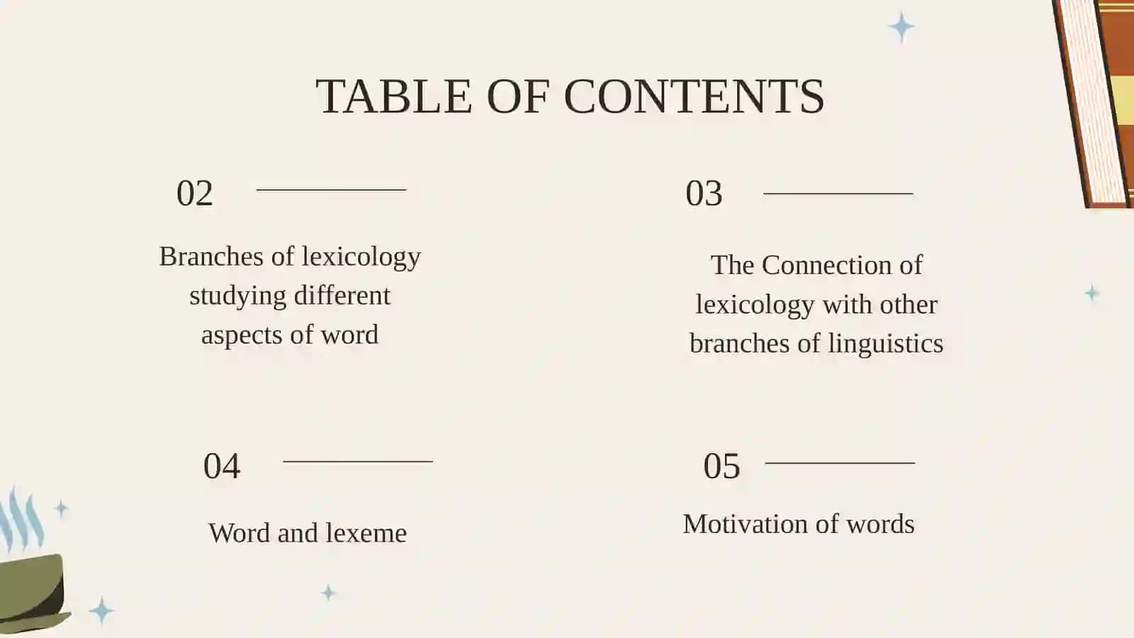The Object of Lexicologyand Its Relationship to Other Branches of Linguistics 2