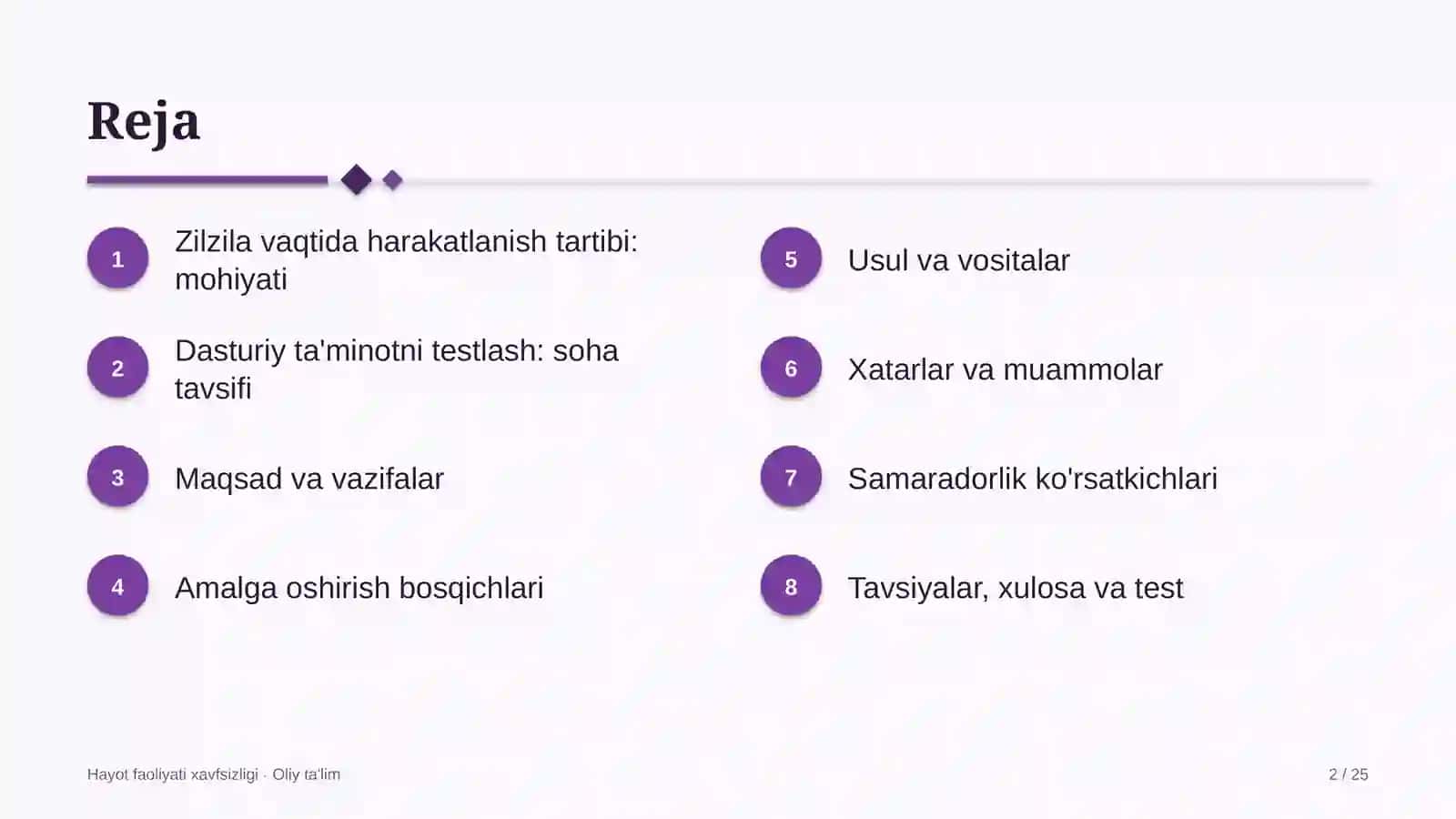dasturiy ta'minotni testlash sohasida zilzila vaqtida harakatlanish tartibi 5230 2