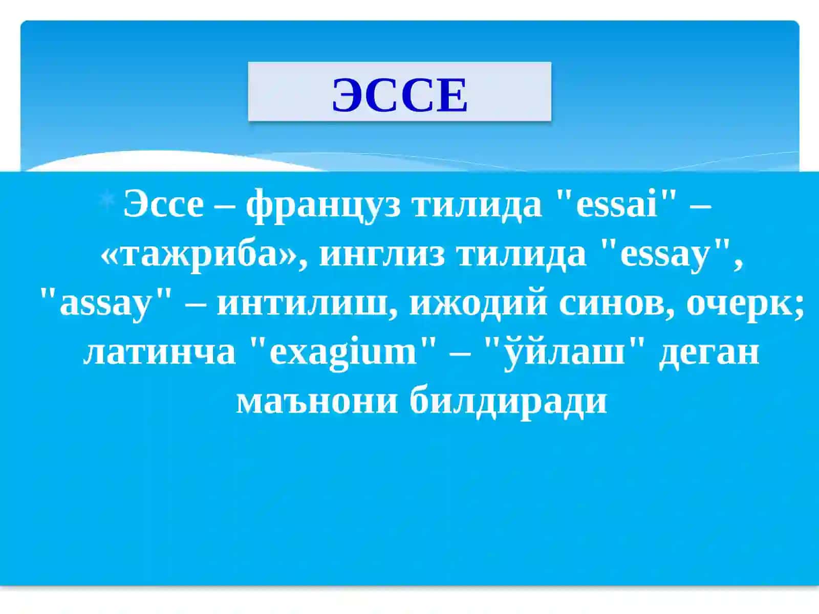 Эссе 2