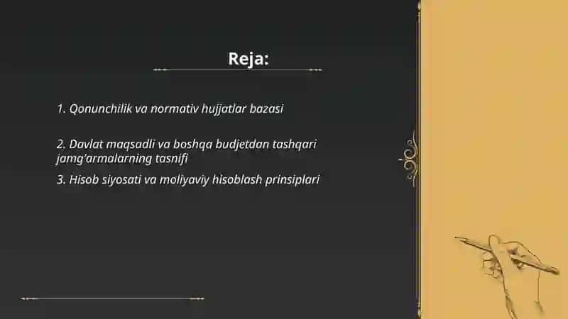 Davlat maqsadli va boshqa budjetdan tashqari jamgʻarmalari boʻyicha moliyaviy natijalari hisobi 2