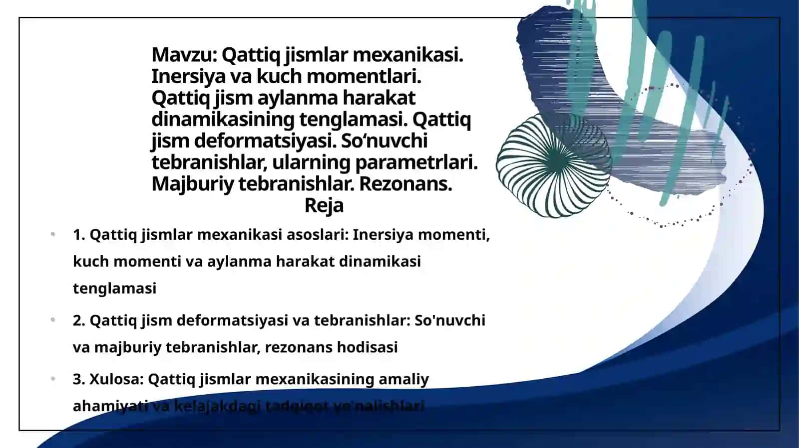 Qattiq jismlar mexanikasi 2