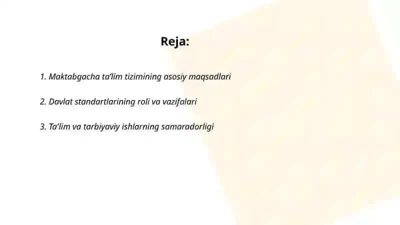 Maktabgacha taʼlim tarbiyaning davlat standartlarini tasdiqlash toʻgʻrisida 802-sonli qarorlar mohiyati 2