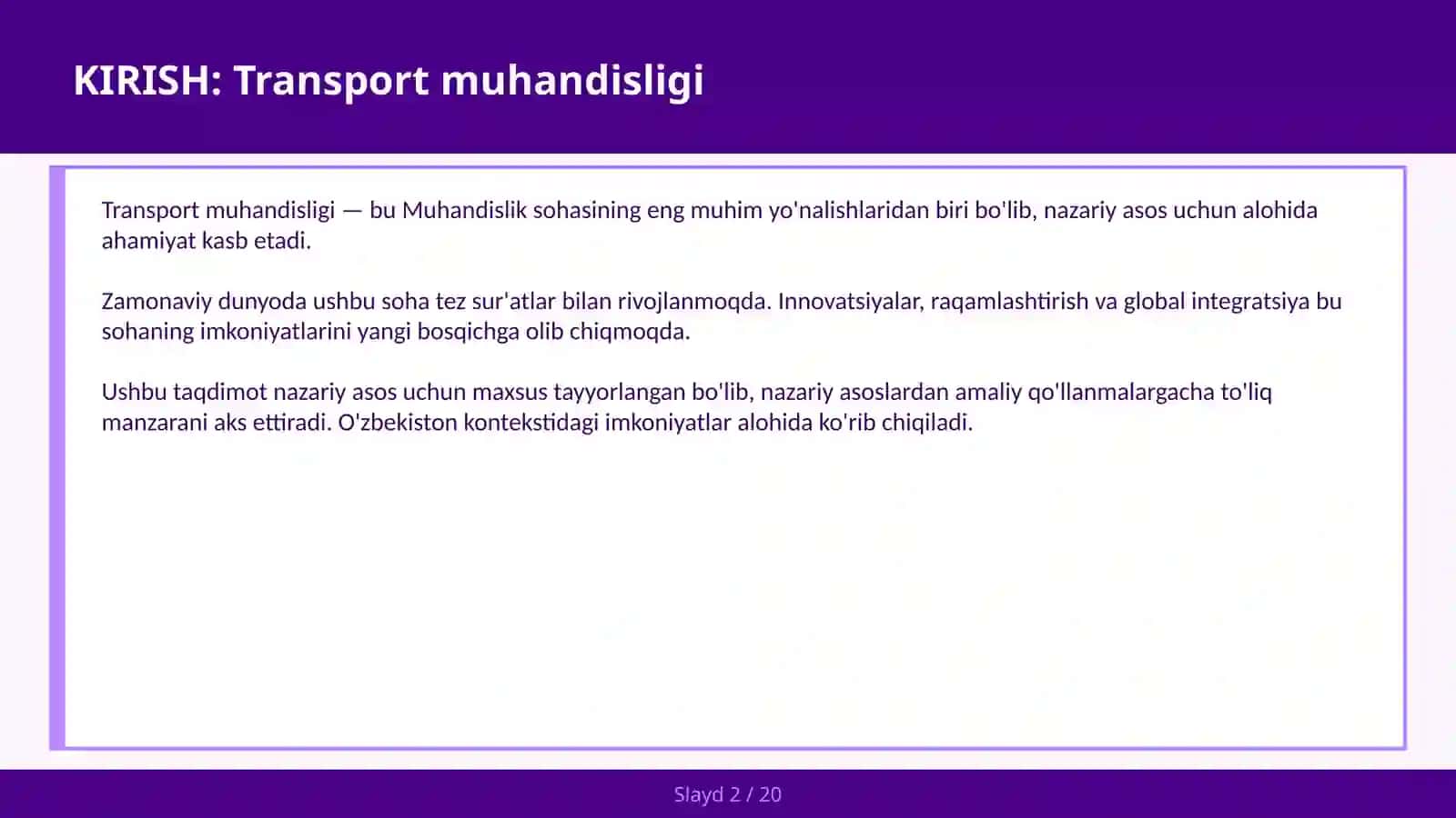 TRANSPORT MUHANDISLIGI 2