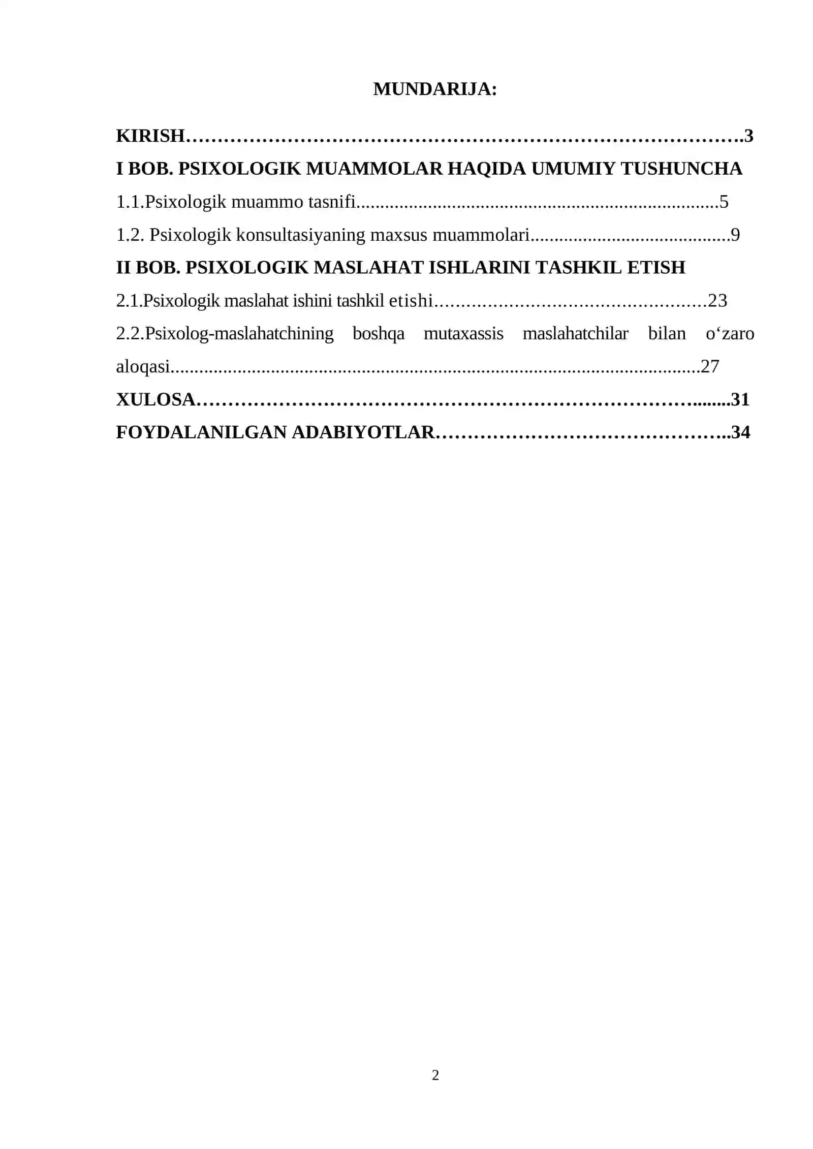 "Psixologik maslahatning maxsus muammolari" 2