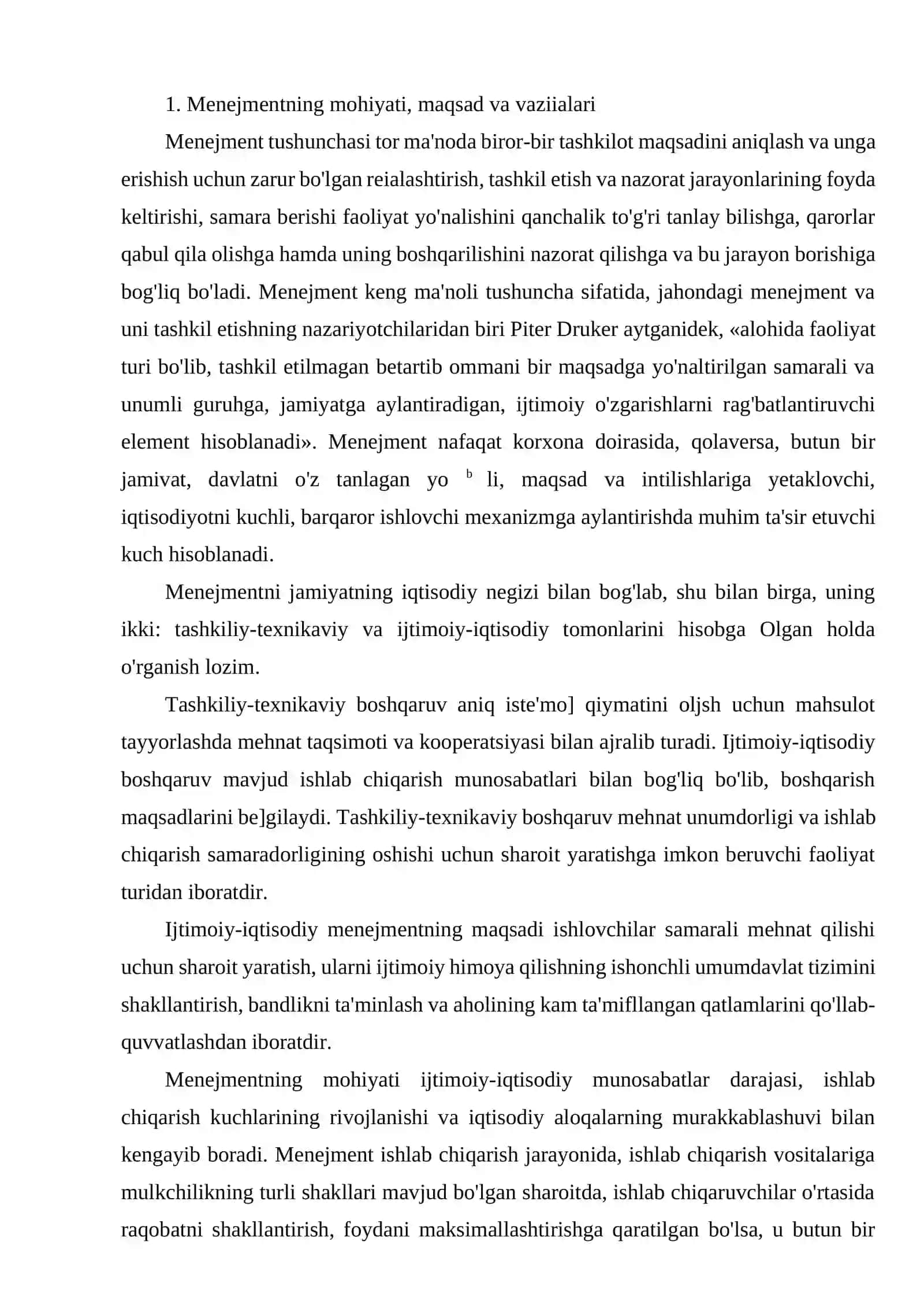 Menejment nazariyasi fanining mazmuni, predmeti va vazifalari 2