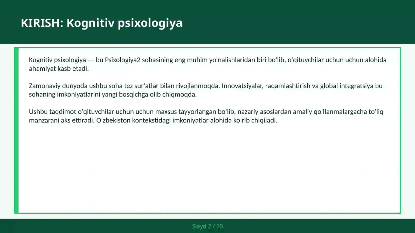 KOGNITIV PSIXOLOGIYA 2
