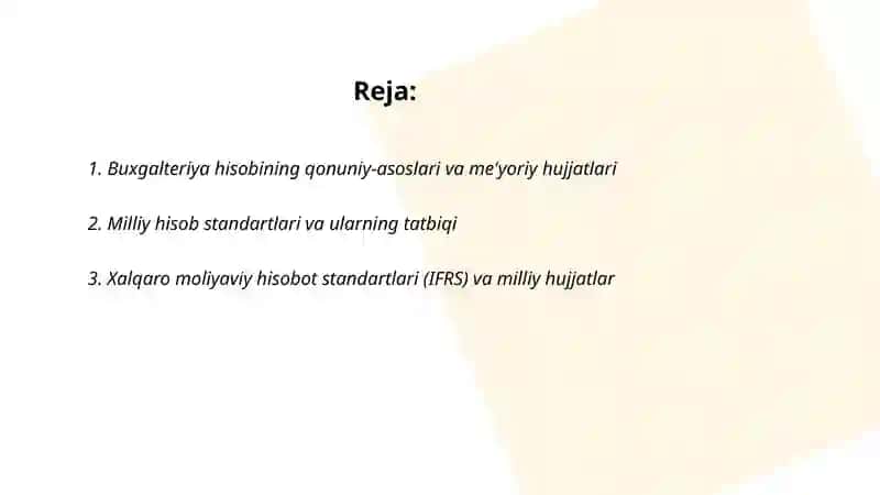 Buxgalteriya hisobining me'yoriy hujjatlari 2