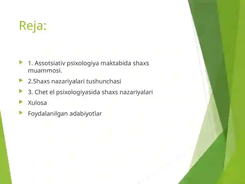 Chet el psixologiyasida shaxs nazariyalari 2
