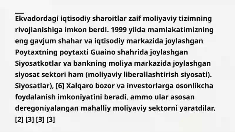 Ekvador iqtisodiy sharoitlar 2