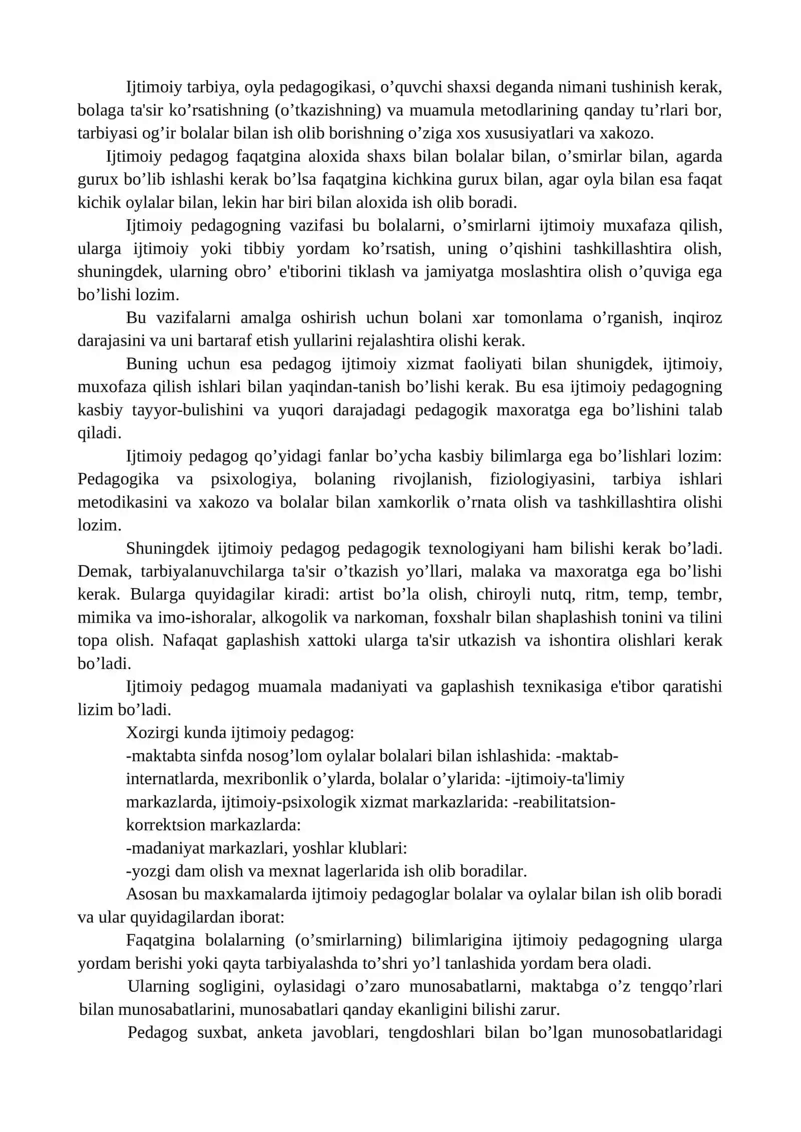Ijtimoiy-pedagogik faoliyatning asosiy yo'nalishlari 2