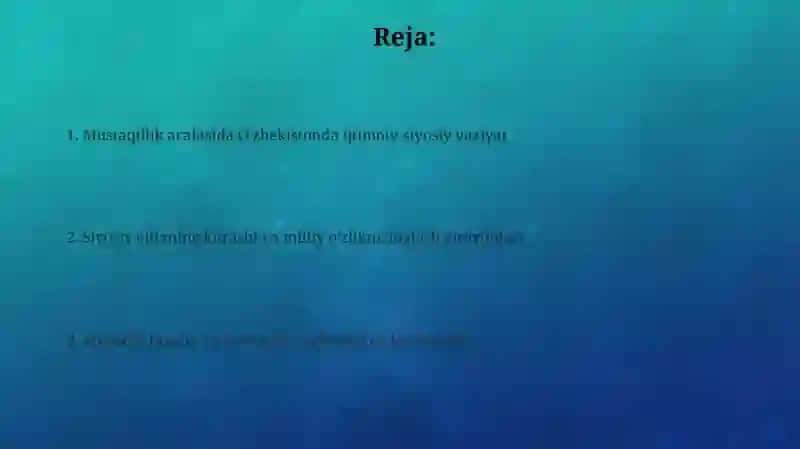 Mustaqillikka erishish arafasida O‘zbekistondagi ijtimoiy-siyosiy jarayonlar 2