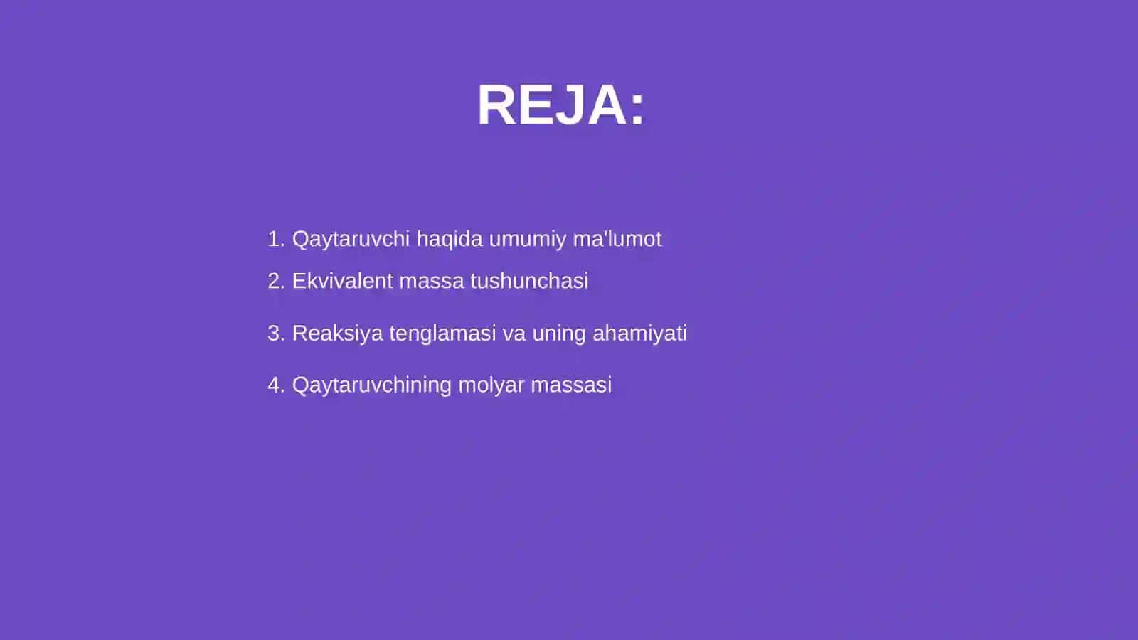 QAYTARUVCHINING EKVIVALENT MASSASINI ANIQLASH 2