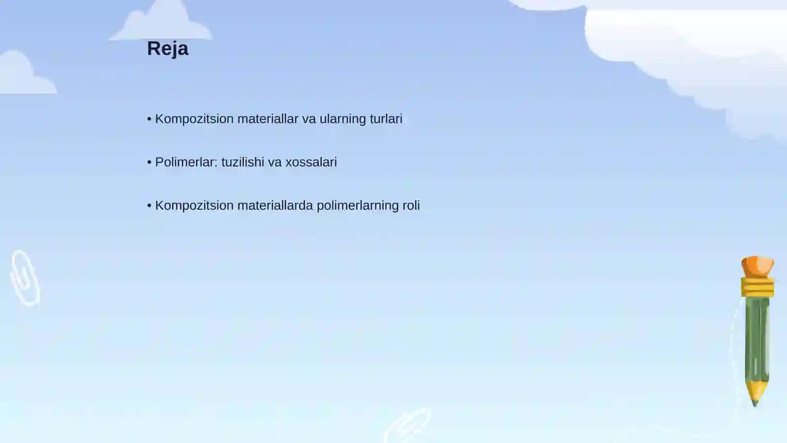 Kompozitsion materiallar kimyosi fani 2