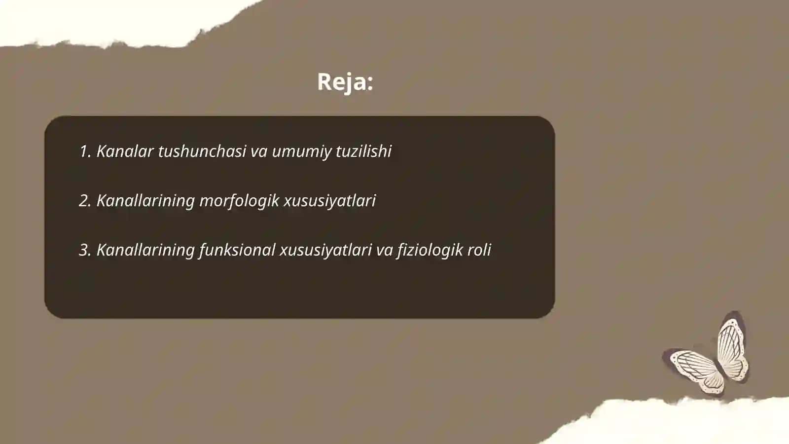 Kanalar tuzilishi, xususiyatlari, asosiy guruhlari, yaylov kanalari, kassaliklarni tarqatishda kanalarning roʻli 2