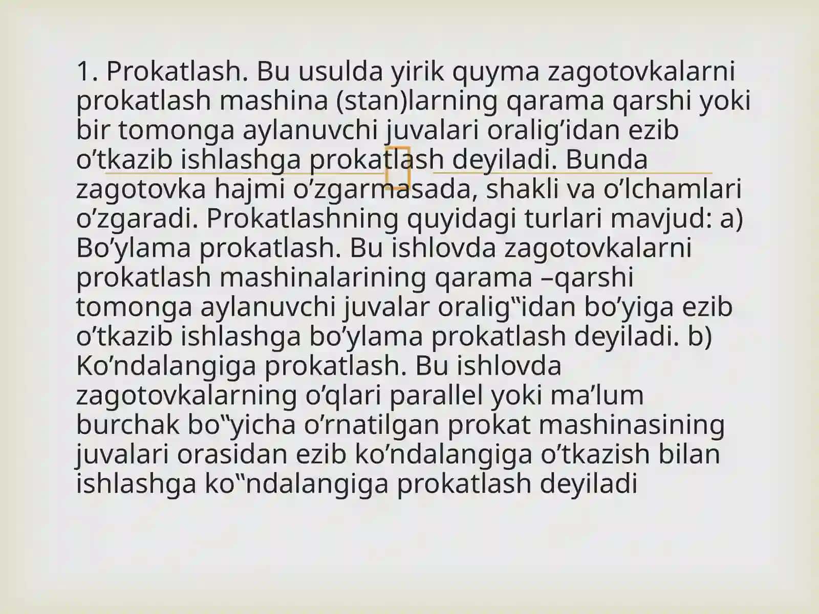 Metallarga bosim bilan ishlov berishning asosiy usullari 2