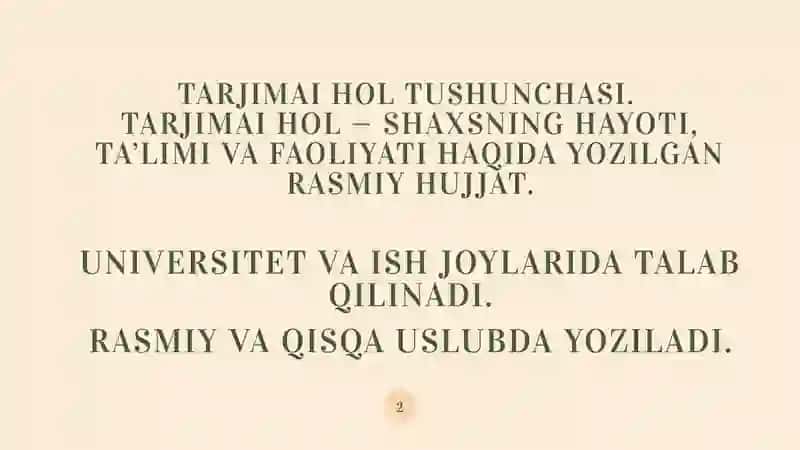 TARJIMAI HOL TUSHUNCHASI 2