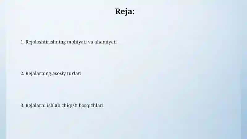 Reja. Rejaning turlari 2