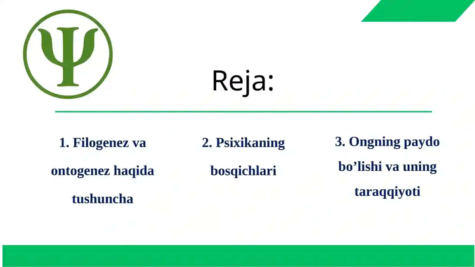Ongning paydo bo'lishi va uning taraqqiyoti 2