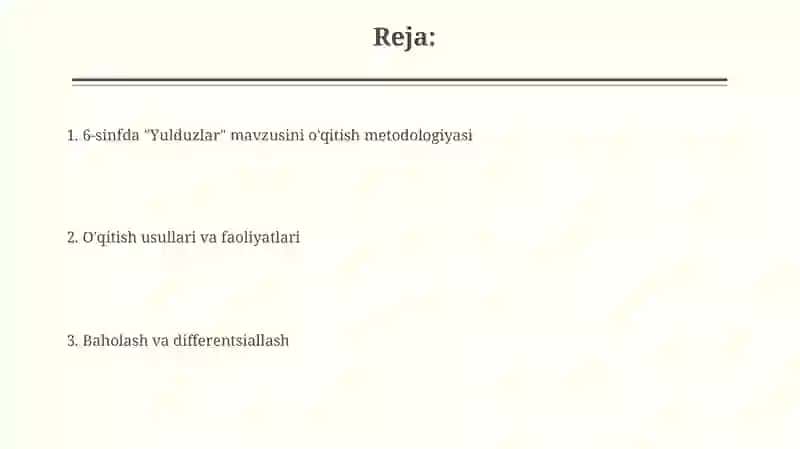 6-sinfda Yulduzlar mavzusini oqitish metodikasi 2