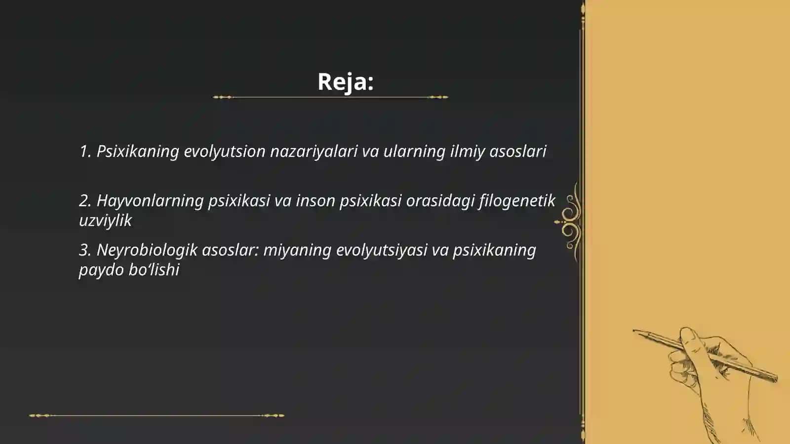 Psixikaning evolyutsiyasi va vujudga kelishi 2