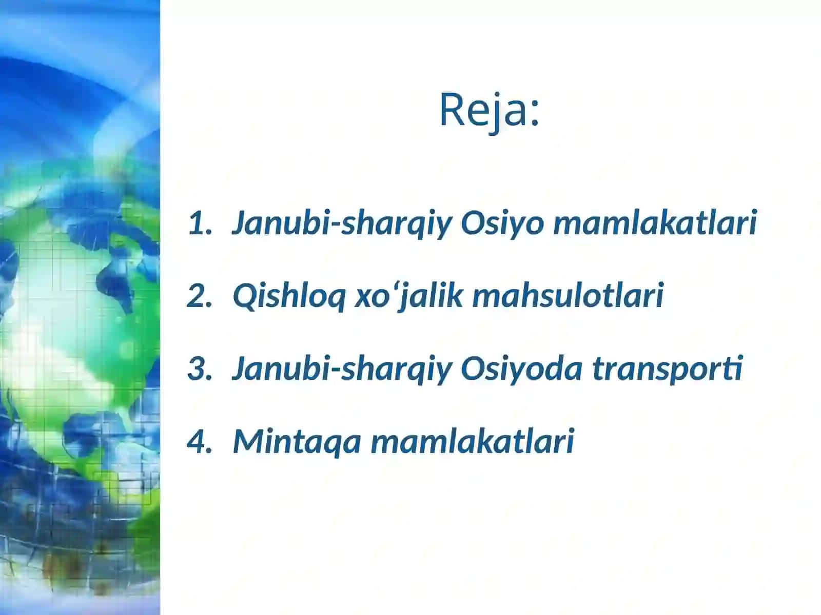 Janubi-sharqiy Osiyo  xo‘jaligi, transporti, tashqi iqtisodiy aloqalari va ichki tafovutlari 2