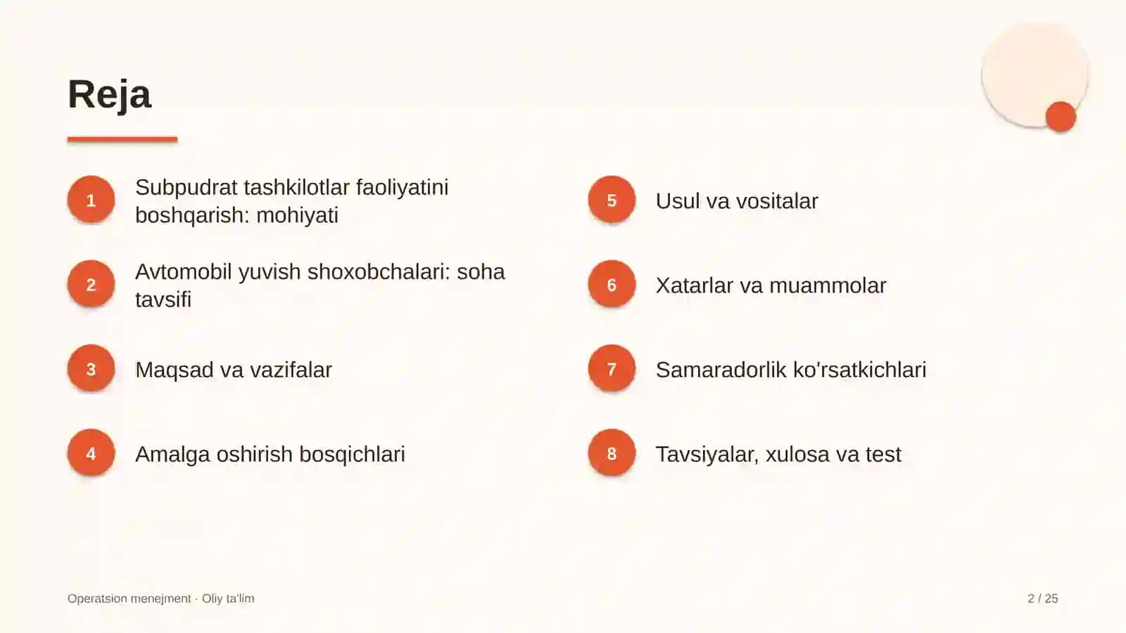 Avtomobil yuvish shoxobchalarida subpudrat tashkilotlar faoliyatini boshqarish 2