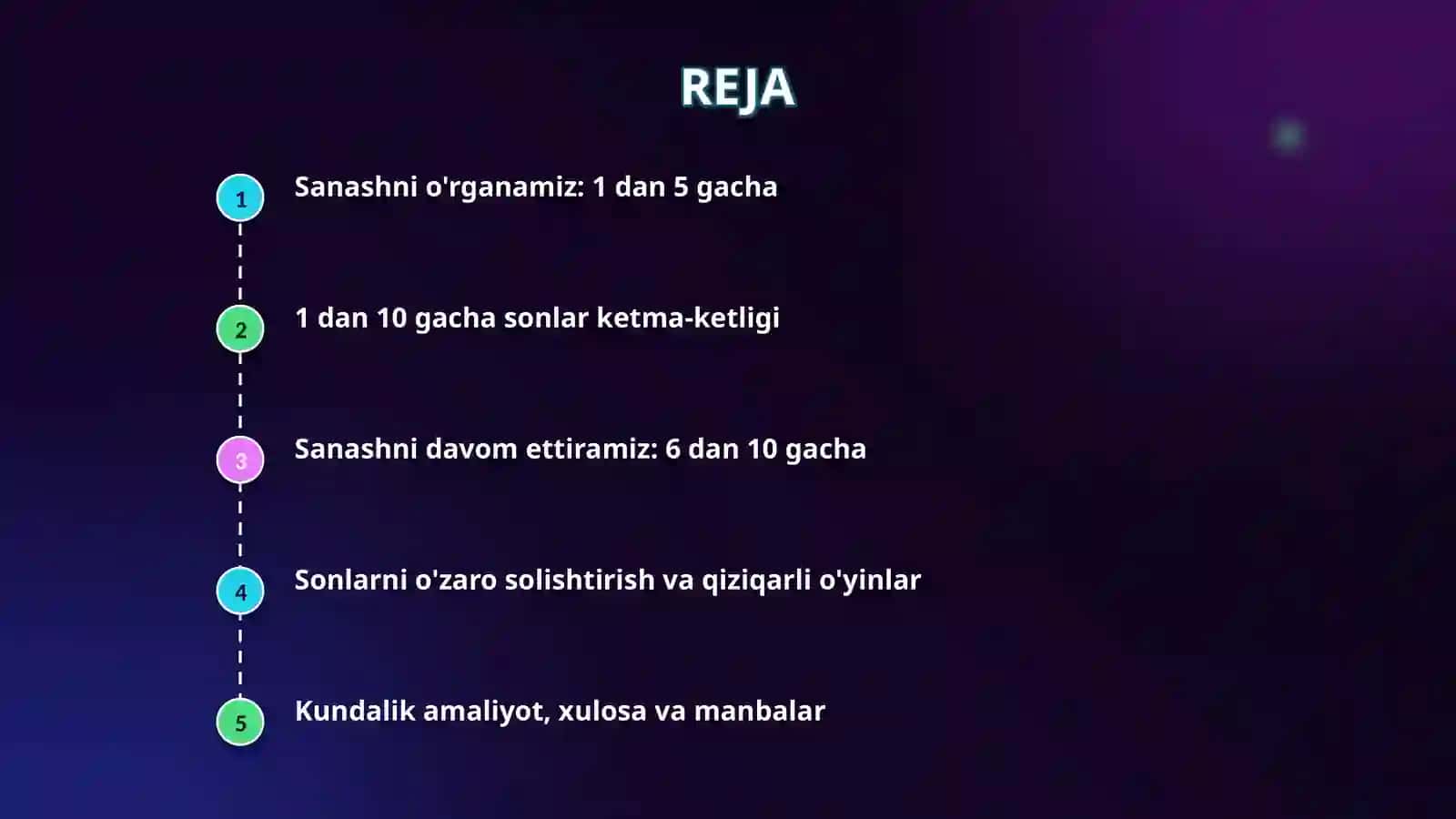 1dan 10gacha bo'lgan sonlar 2