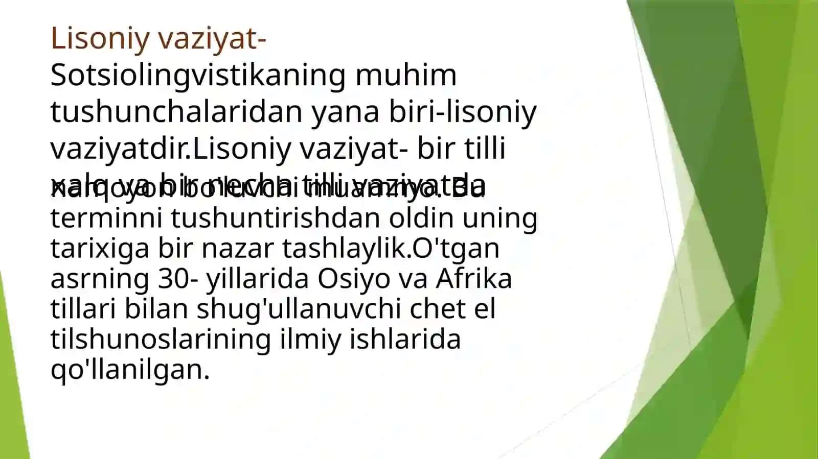 Markaziy Osiyo davlatlaridagi lisoniy vaziyat 2