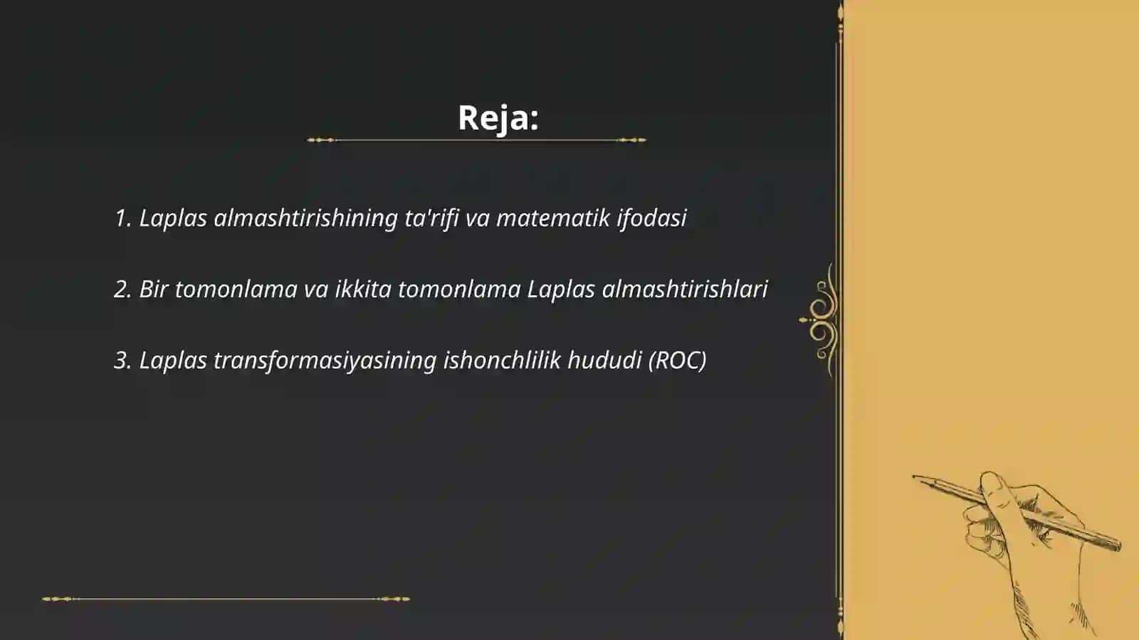 Laplas almashtirishlari 2