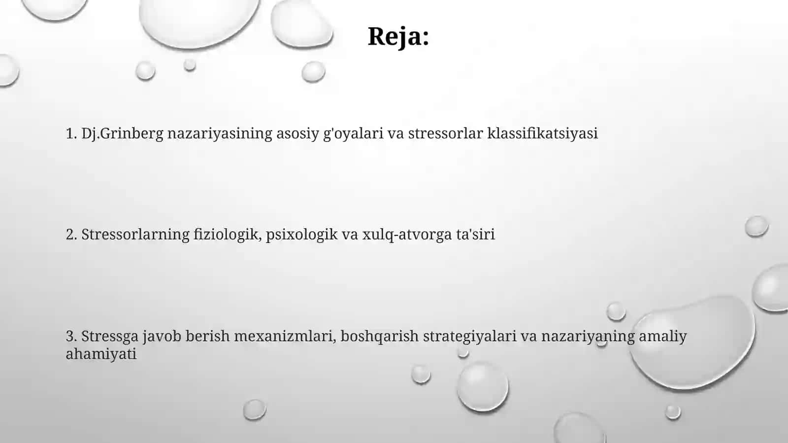 Dj.Grinberg stressorlarning ta’siri haqidagi nazariyasi 2