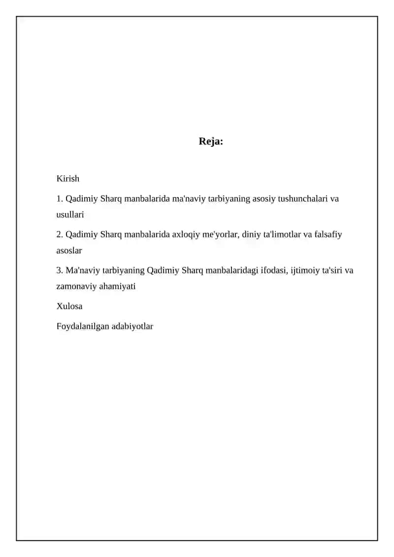 Qadimgi Sharq manbalarida manaviy tarbiya masalasi 2