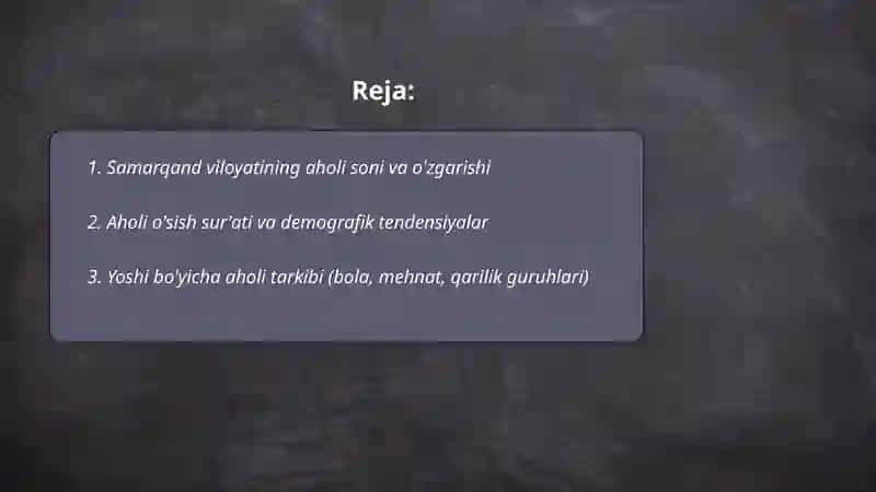 Samarqand demografiyasi haqida 2