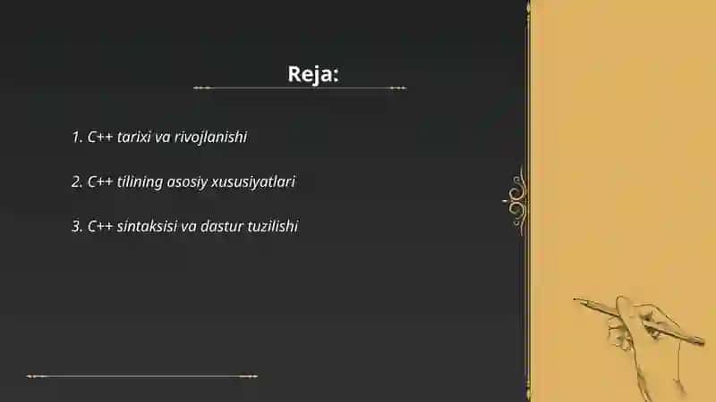 C++ dasturi haqida maʼlumot 2