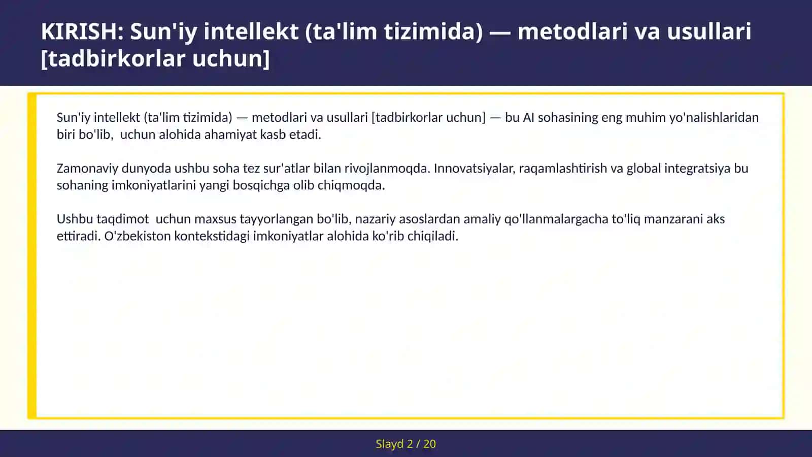 Sun'iy intellekt (ta'lim tizimida) — metodlari va usullari [tadbirkorlar uchun] 2