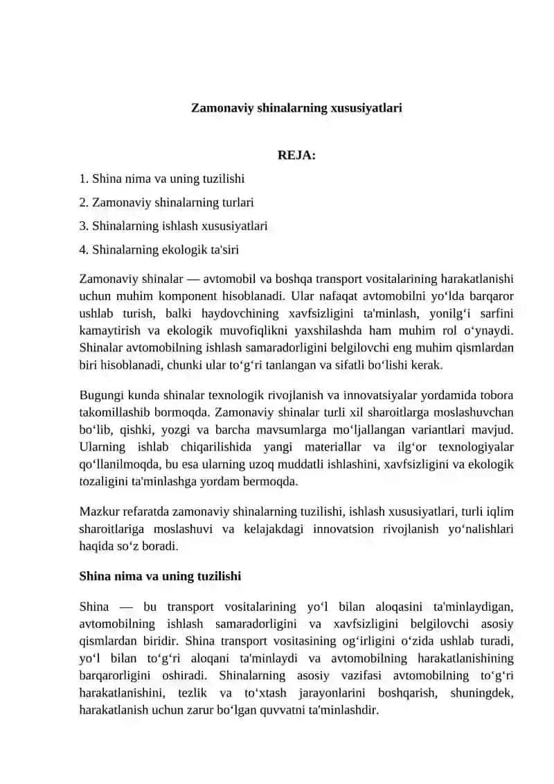 Zamonaviy Shinalarning Xususiyatlari 2