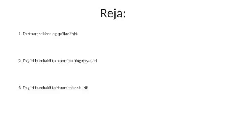 To'rtburchaklar ta'rifi 2