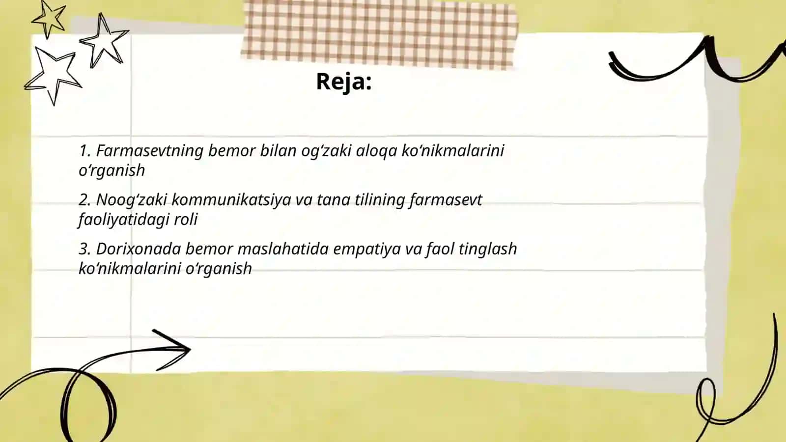 Farmasevtning kommunikativ komponentligini o'rganish 2